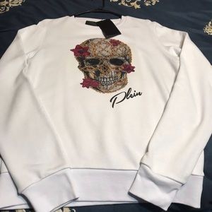 Beaded skeleton sweatshirt XL